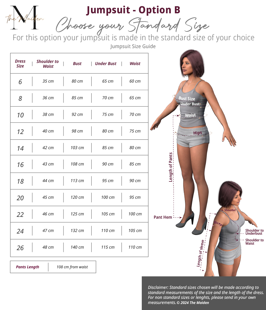 Measurement Guide - 7 - Jumpsuit - Choose Your Size