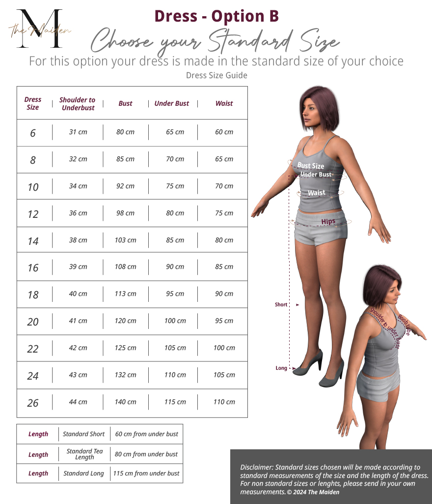 Measurement Guide - 1 - Dress - Choose Your Size