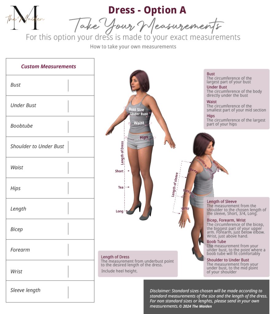 Measurement Guide - 2 - Dress - Take your measurements