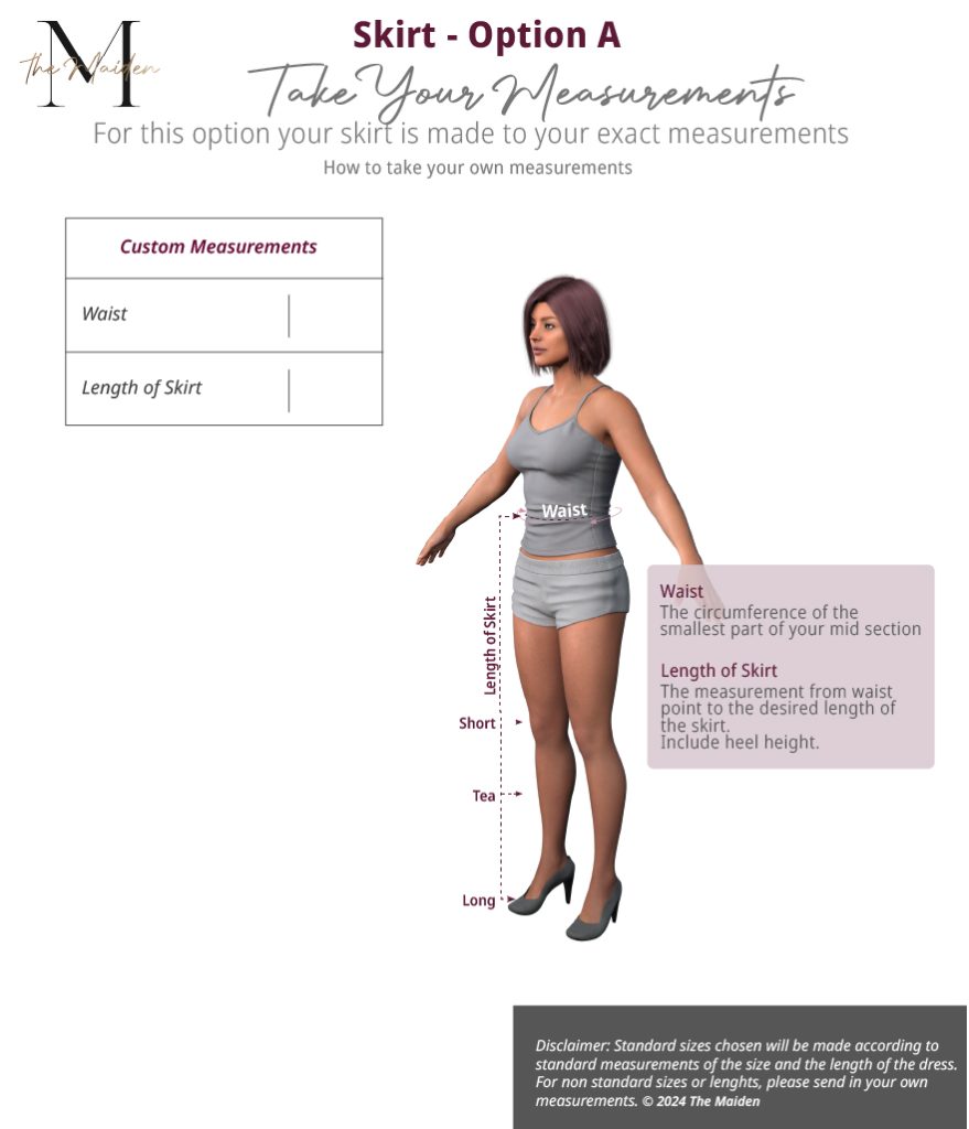 Measurement Guide - 4 - Skirt - Measurements