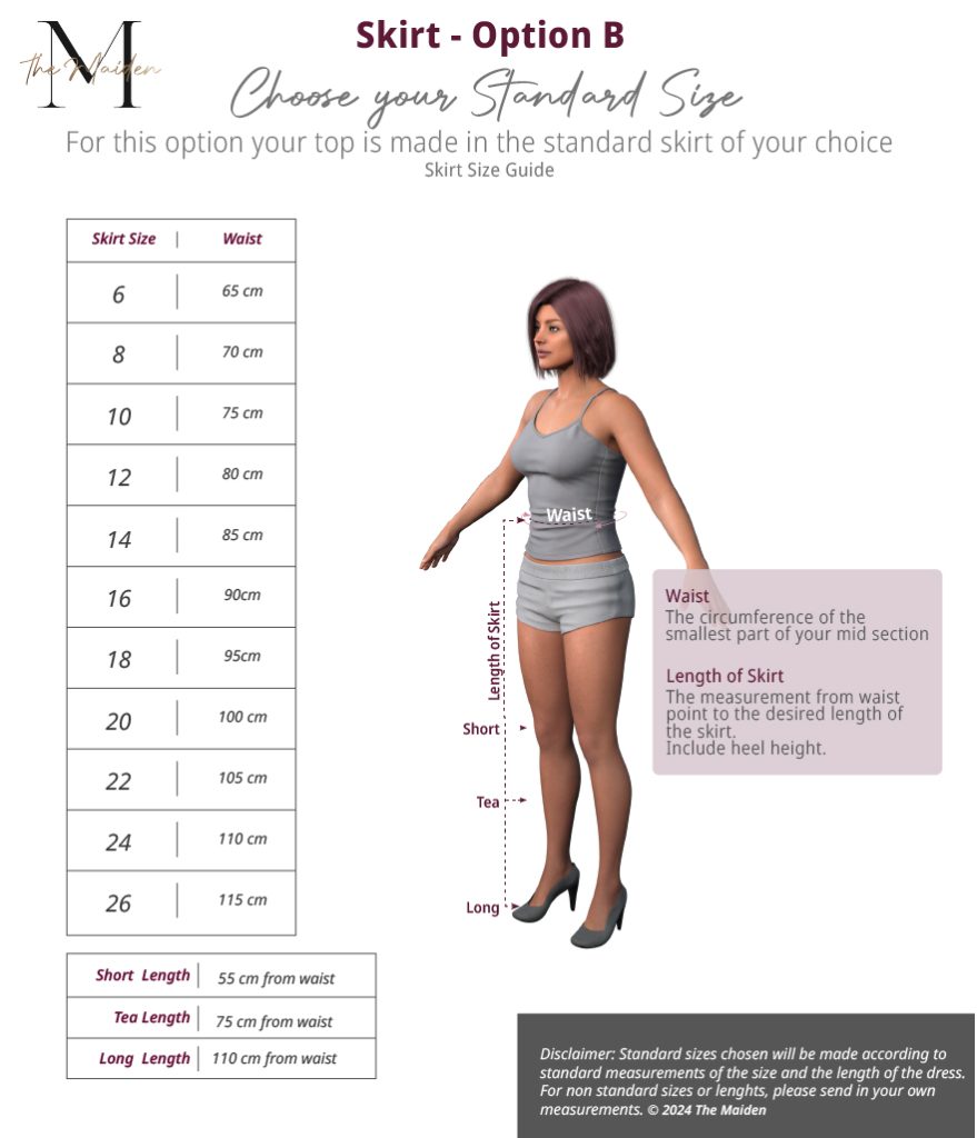 Measurement Guide - 4 - Skirt - Standard Size